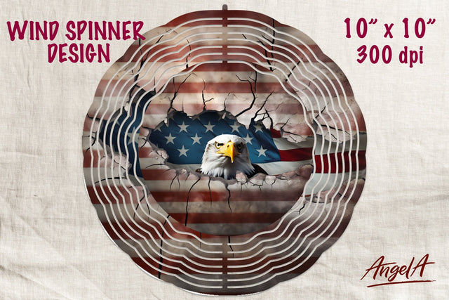 Patriotic wind spinner sublimation / eagle head and flag png Sublimation Angelina Semenova 
