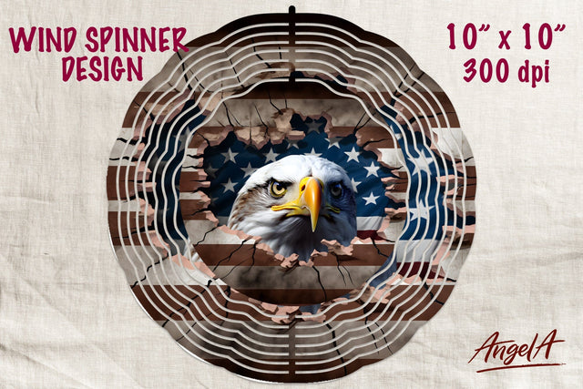 Patriotic wind spinner sublimation / eagle head and flag png Sublimation Angelina Semenova 