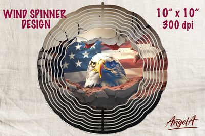 Patriotic wind spinner sublimation / eagle head and flag png Sublimation Angelina Semenova 