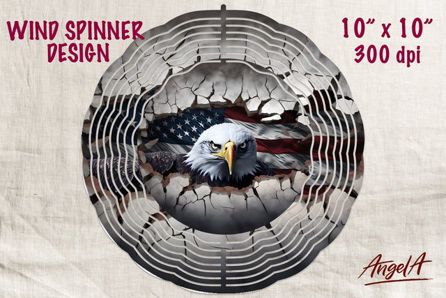 Patriotic wind spinner sublimation / eagle head and flag png Sublimation Angelina Semenova 