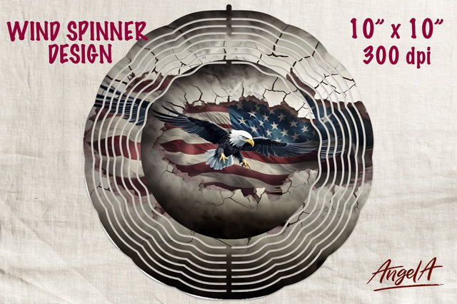 Patriotic wind spinner sublimation / flying eagle and flag Sublimation Angelina Semenova 