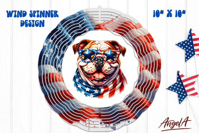 Patriotic wind spinner sublimation / funny British bulldog Sublimation Angelina Semenova 