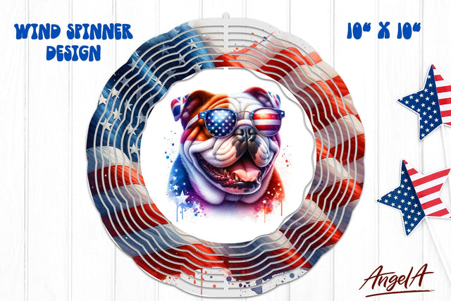 Patriotic wind spinner sublimation / funny British bulldog Sublimation Angelina Semenova 
