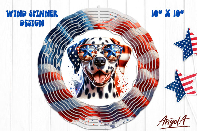 Patriotic wind spinner sublimation / funny Dalmatian Sublimation Angelina Semenova 