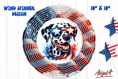 Patriotic wind spinner sublimation / funny Dalmatian USA dog Sublimation Angelina Semenova 