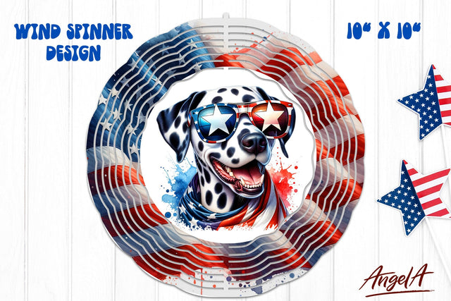 Patriotic wind spinner sublimation / funny Dalmatian USA dog Sublimation Angelina Semenova 