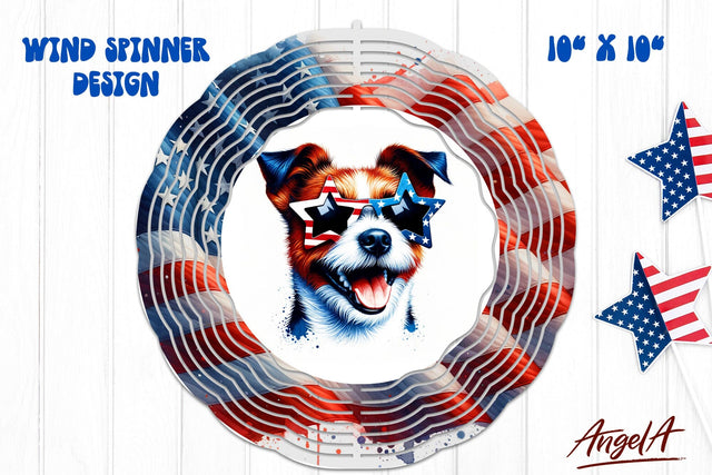 Patriotic wind spinner sublimation / funny Jack Russell Sublimation Angelina Semenova 