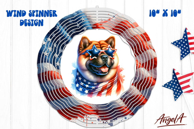 Patriotic wind spinner sublimation / funny Shar Pei dog png Sublimation Angelina Semenova 