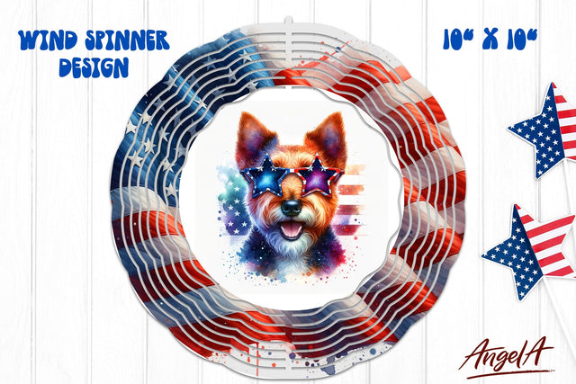 Patriotic wind spinner sublimation / funny Welsh terrier PNG Sublimation Angelina Semenova 