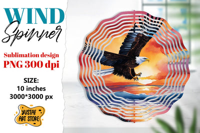 Patriotic wind spinner sublimation.American eagle sublimatio Sublimation Yustaf Art Store 