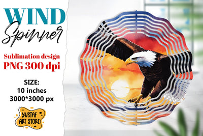 Patriotic wind spinner sublimation.American eagle sublimatio Sublimation Yustaf Art Store 