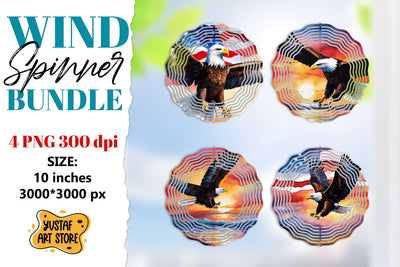 Patriotic wind spinner sublimation.American flag and eagle Sublimation Yustaf Art Store 