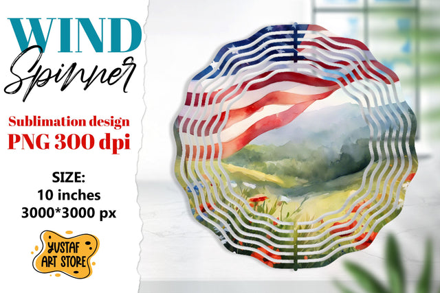 Patriotic wind spinner sublimation.American flag sublimation Sublimation Yustaf Art Store 