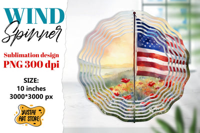 Patriotic wind spinner sublimation.American flag sublimation Sublimation Yustaf Art Store 