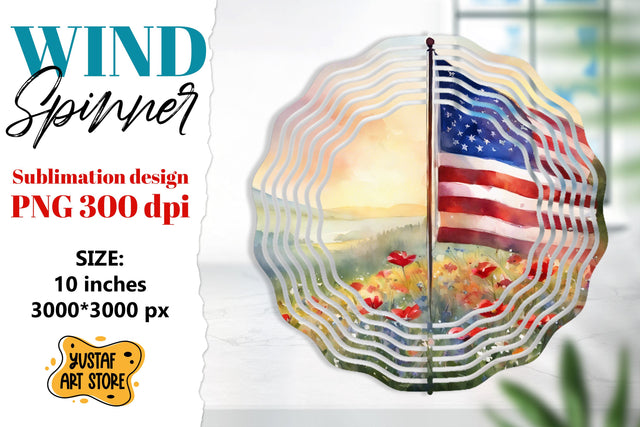 Patriotic wind spinner sublimation.American flag sublimation Sublimation Yustaf Art Store 