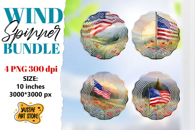 Patriotic wind spinner sublimation.American flag sublimation Sublimation Yustaf Art Store 