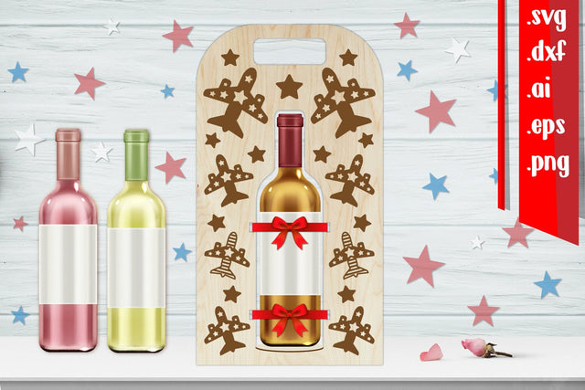Patriotic Wine Bottle Holder SVG zafrans studio 
