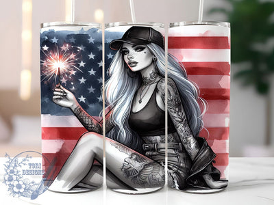 Patriotic Woman American Flag Tumbler Wrap, American Flag Tumbler Wrap, USA Pride Tumbler, 20oz Tumbler Sublimation, Fourth of July Tumbler, Digital Tumbler Wrap, Independence Day Tumbler Sublimation ToriDesigns 