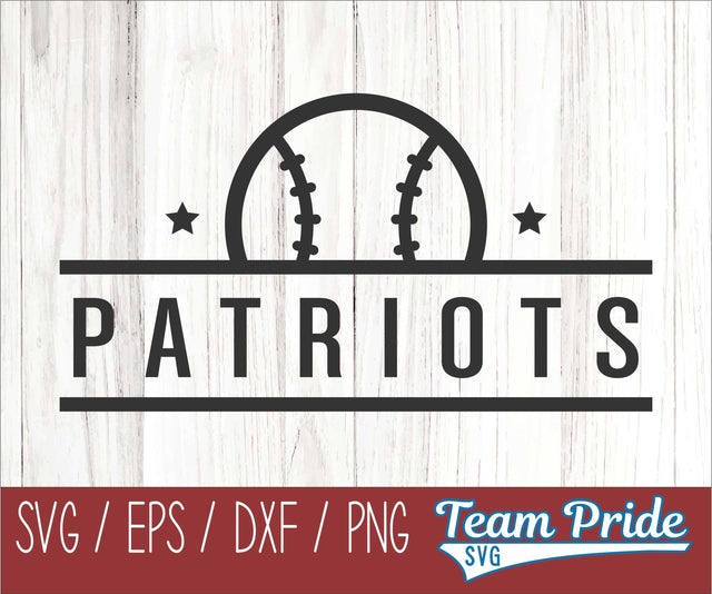 Patriots Baseball SVG Digital Download Printable - SVG, EPS, DXF, PNG SVG Team Pride SVG 