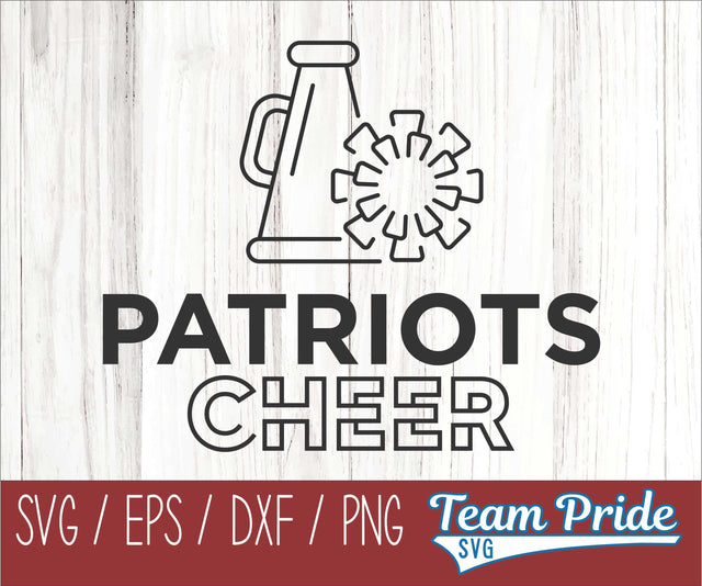 Patriots Cheer Line Art SVG Digital Download Printable - SVG, EPS, DXF, PNG SVG Team Pride SVG 