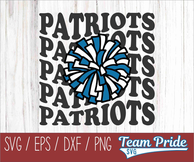 Patriots Cheer Vintage Wave SVG Digital Download Printable - SVG, EPS, DXF, PNG SVG Team Pride SVG 