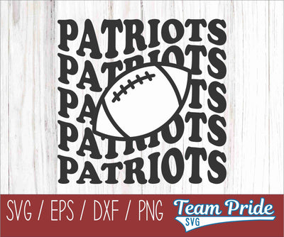 Patriots Football Retro Wave SVG Digital Download Printable - SVG, EPS, DXF, PNG SVG Team Pride SVG 