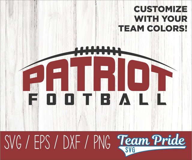 Patriots Football SVG Digital Download Printable - SVG, EPS, DXF, PNG 2 SVG Team Pride SVG 
