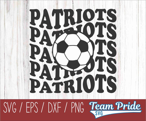 Patriots Soccer Retro Wave SVG Digital Download Printable - SVG, EPS, DXF, PNG SVG Team Pride SVG 