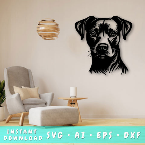 Patterdale Terrier Laser SVG Cut File, Patterdale Terrier Glowforge File, Patterdale Terrier DXF, Patterdale Terrier Wall Art SVG SVG HappyDesignStudio 