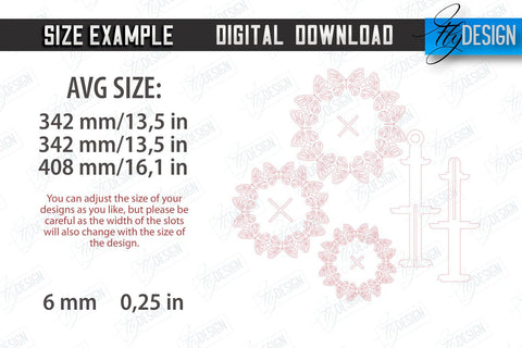 Pattern Tiered Tray Bundle | Round Stand | Kitchen | Dessert Tiered Tray | CNC Files SVG Fly Design 