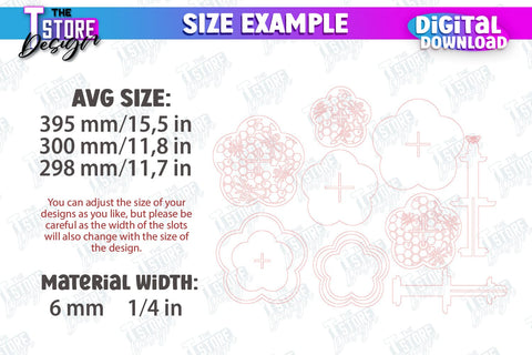 Pattern Tiered Tray Laser Cut Bundle | Round Stand | Kitchen | Dessert Tiered Tray | CNC Files SVG The T Store Design 