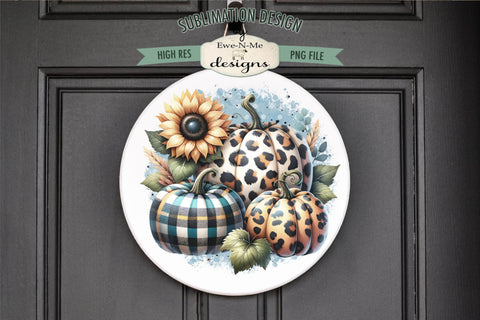 Patterned Pumpkins and Sunflowers Sublimation Designs | Fall PNG Sublimation Ewe-N-Me Designs 