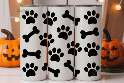 Paw Print & Bone 20oz Tumbler Sublimation PixelChick 