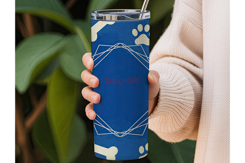 Paw Print & Bone 20oz Tumbler Wrap Sublimation DesignSVG 