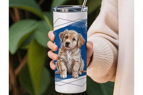 Paw Print & Bone 20oz Tumbler Wrap Sublimation DesignSVG 