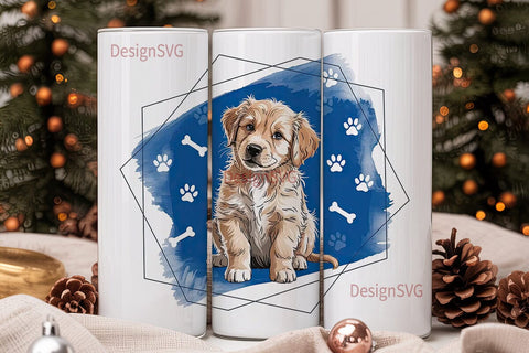 Paw Print & Bone 20oz Tumbler Wrap Sublimation DesignSVG 