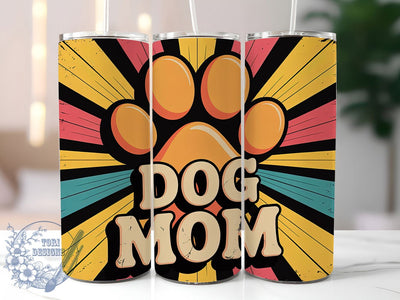 Paw Print Dog Mama 20oz Tumbler, Paw Print Wrap, Pet Lover Gift, 20oz Tumbler Wrap, Sublimation Design PNG, Cute Dog Wrap, Dog Mom Sublimation Sublimation ToriDesigns 