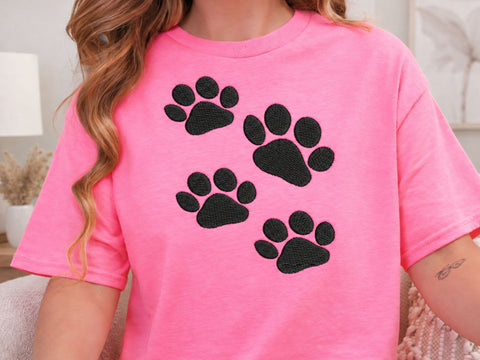 Paw Print Embroidery Design, Dog Cat Paw Tracks Machine Embroidery Pattern, Cute Pet Animal Paws, Digital Download for Tees, Bags and Towels Embroidery/Applique DESIGNS DesignDestine 