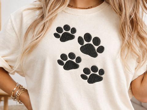 Paw Print Embroidery Design, Dog Cat Paw Tracks Machine Embroidery Pattern, Cute Pet Animal Paws, Digital Download for Tees, Bags and Towels Embroidery/Applique DESIGNS DesignDestine 