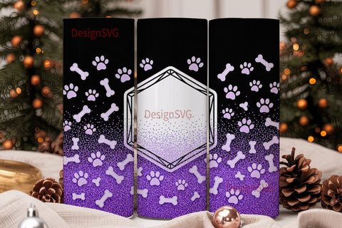 Paw Print Glitter 20oz Tumbler Design Sublimation DesignSVG 