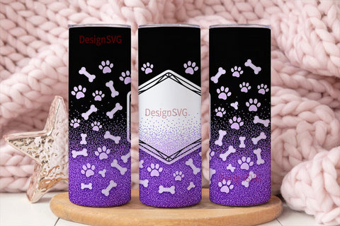Paw Print Glitter 20oz Tumbler Design Sublimation DesignSVG 