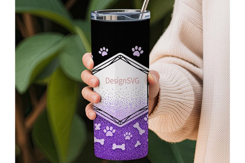 Paw Print Glitter 20oz Tumbler Design Sublimation DesignSVG 