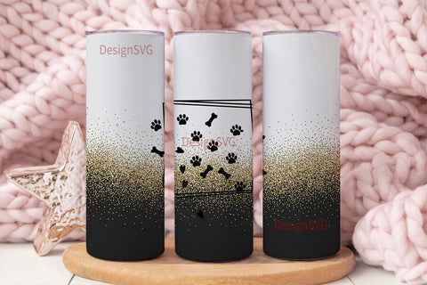 Paw Print Glitter 20oz Tumbler Wrap Sublimation DesignSVG 