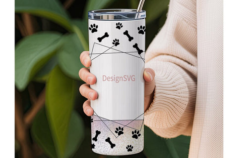 Paw Print Glitter 20oz Tumbler Wrap Sublimation DesignSVG 