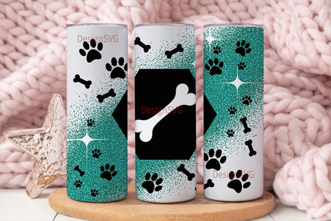 Paw Print Glitter 20oz Tumbler Wrap Sublimation DesignSVG 