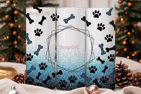 Paw Print Glitter 20oz Tumbler Wrap Sublimation DesignSVG 