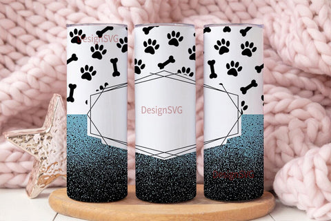 Paw Print Glitter 20oz Tumbler Wrap Sublimation DesignSVG 