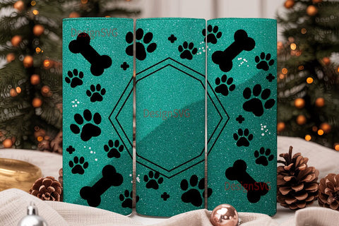 Paw Print Glitter 20oz Tumbler Wrap Sublimation DesignSVG 
