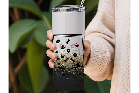 Paw Print Glitter 20oz Tumbler Wrap Sublimation DesignSVG 
