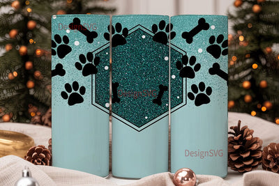 Paw Print Glitter 20oz Tumbler Wrap Sublimation DesignSVG 